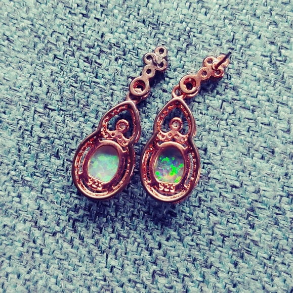 18kt rose gold opal earrings - Picture 3 of 5
